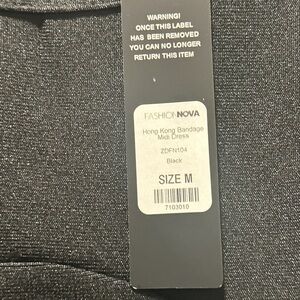 Fashion Nova Charcoal Bandage Midi Dress